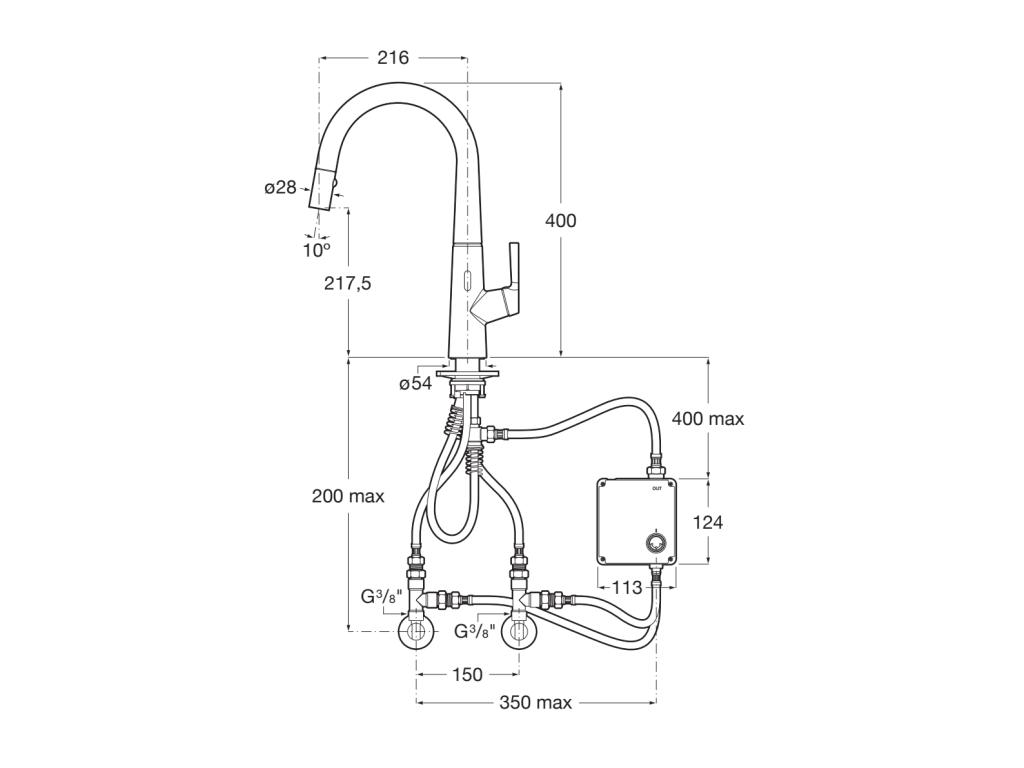 Robinet de cuisine électronique SYRA-E Roca