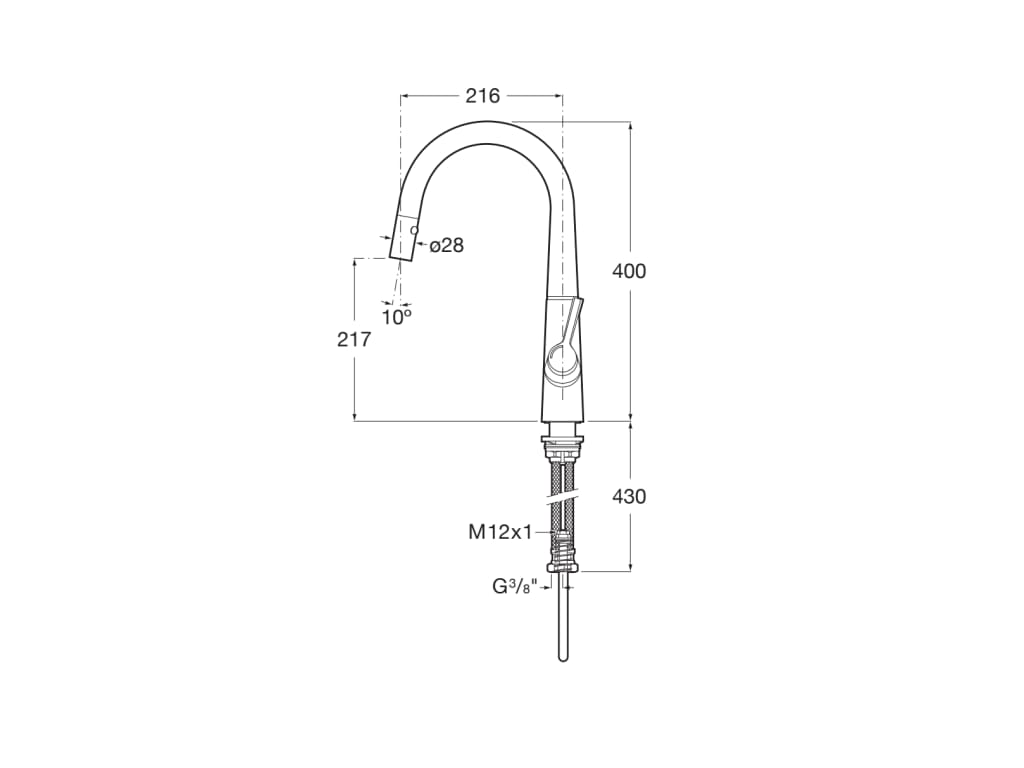Robinet de cuisine douchette Syra Roca